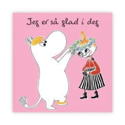 Mummi kort dobbelt Jeg er så glad i deg rosa