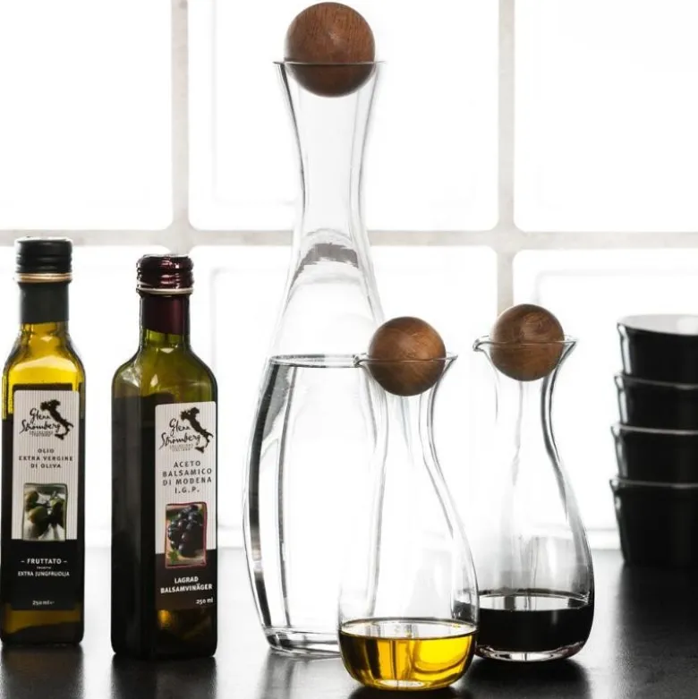 Nature olje- og balsamicoflaske med eikekork 2 stk