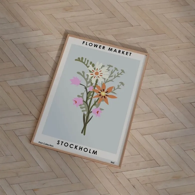 NKTN poster 50x70 cm flower market stockholm
