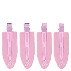 No crease hårklemme jumbo 4 stk rosa
