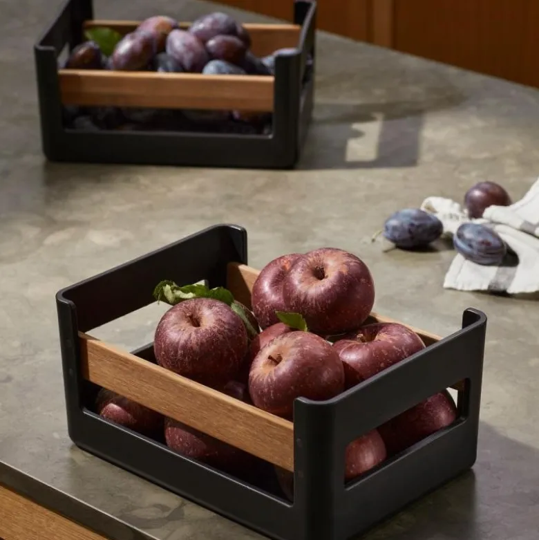 Nordic kitchen matvarekasse 27 cm svart/bambus