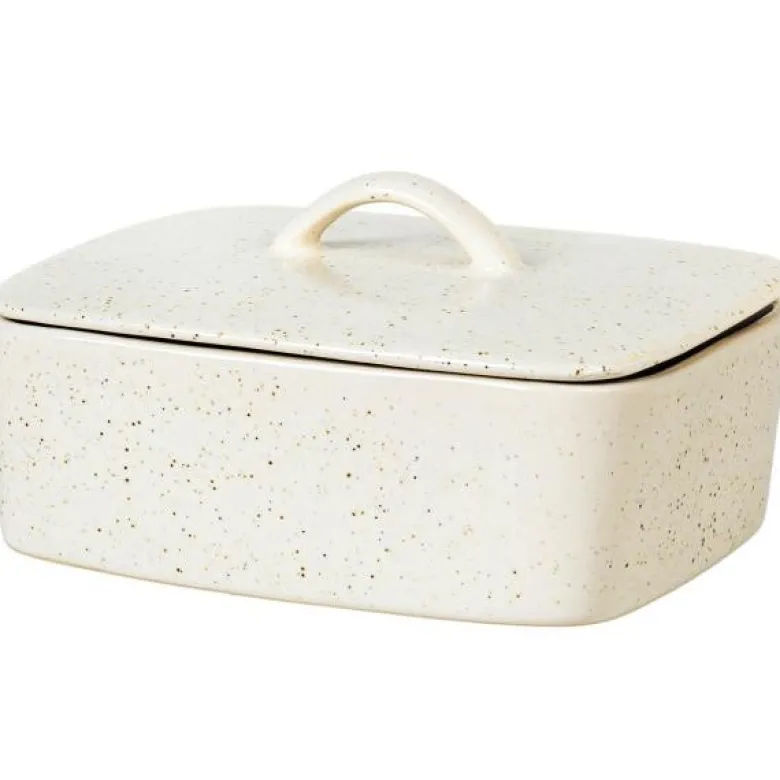 Nordic Vanilla smørskål 15x12x5,5 cm kremhvit
