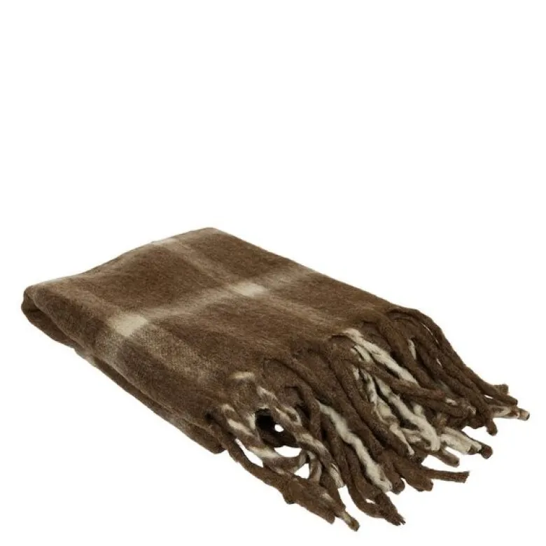 Nord pledd 130x170 cm rutet brun