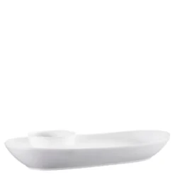 Nor tapasfat båt m/skål 7x12x44,5 cm hvit