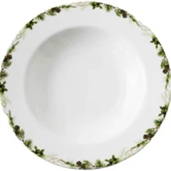 Nostalgi dyp tallerken 23 cm hvit/grønn
