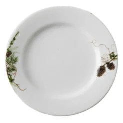 Nostalgi tallerken 22 cm hvit/grønn