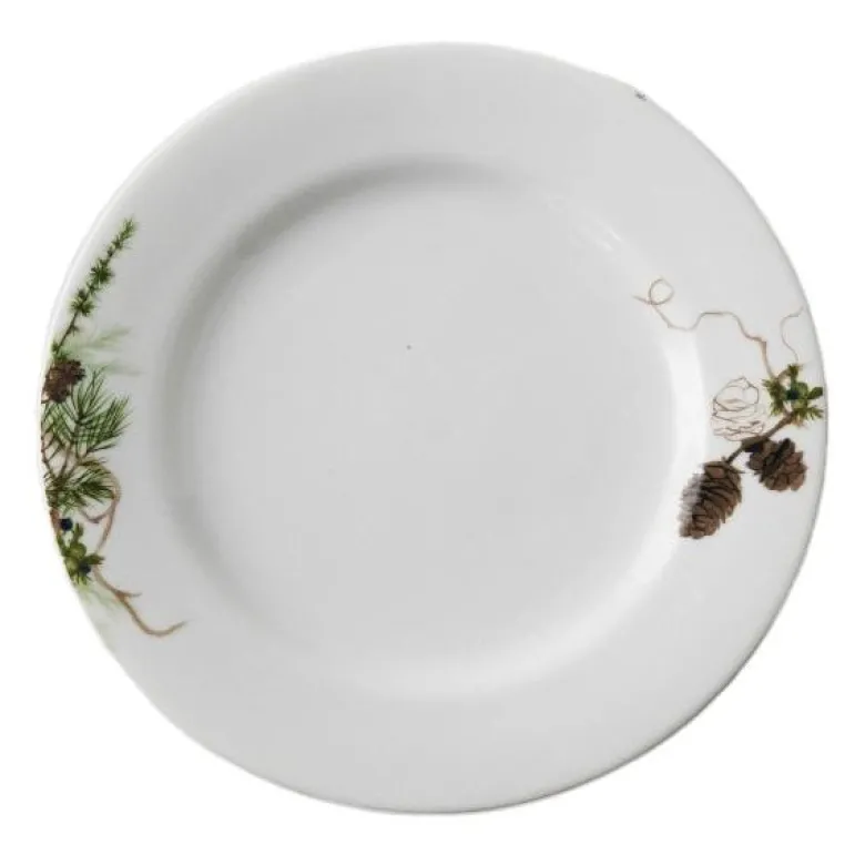 Nostalgi tallerken 22 cm hvit/grønn