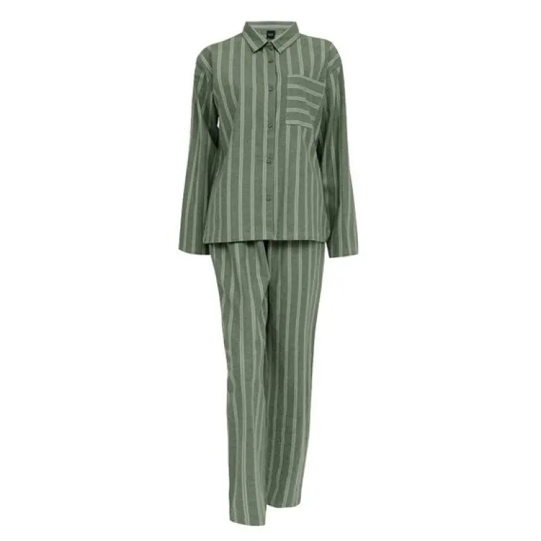 Nova flanell pyjamas dame str XL grønn