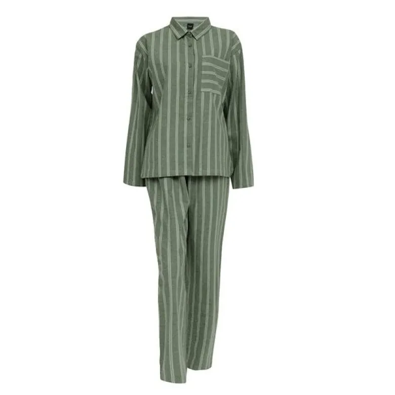 Nova flanell pyjamas dame str S grønn