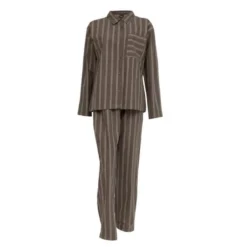 Nova flanell pyjamas dame str L sjokoladebrun