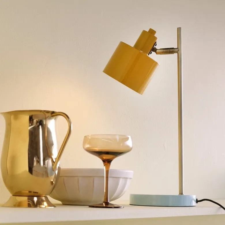 Ocean bordlampe 43 cm curry/messing/turkis