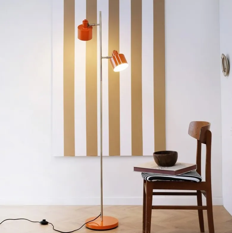 Ocean gulvlampe 160 cm orange/messing