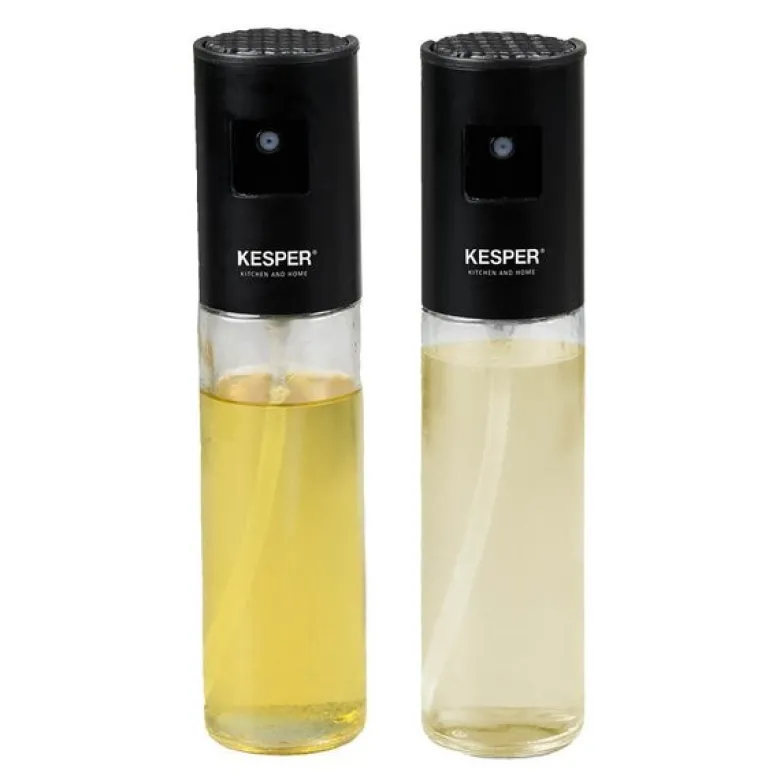 Olje- og eddikspray sett 2 deler 18 cm klar