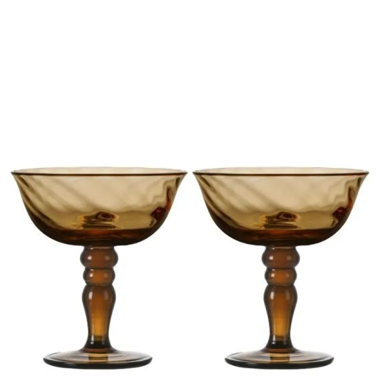 Opacity italiensk champagneglass 15 cl 2 stk brun