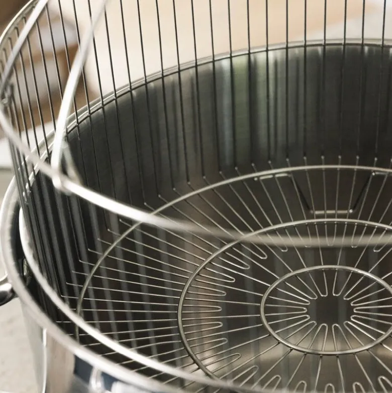 Optimal gryte med dampkurv 15L rustfritt stål