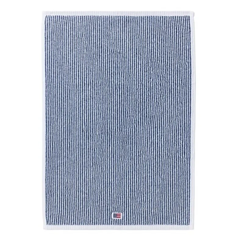 Original håndkle 30x50 cm stripet hvit/navy