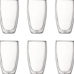 Pavina dobbeltvegget glass 45 cl 6 stk klar