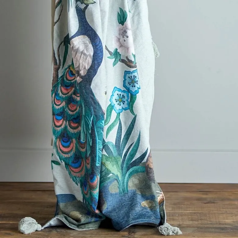 Peacock pledd 160x130 cm grønn/blå