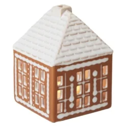 Pepperkakehus lyshus liten 11 cm brun