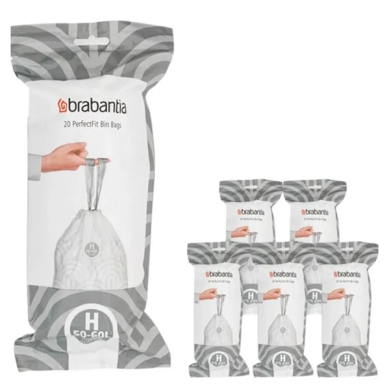 PerfectFit avfallsposer 50–60L 120-pack kode H hvit