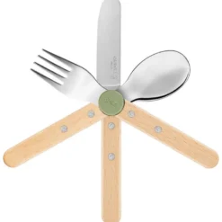 Petit Gourmet barnebestikk 3 deler olivengrønn