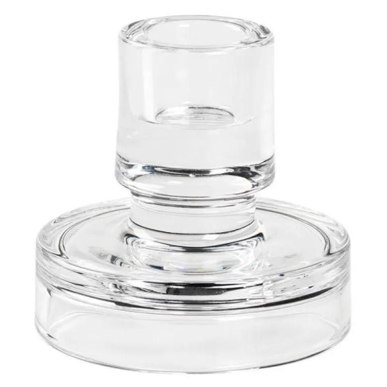 Petra lysestake 8 cm klart glass