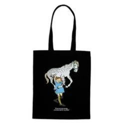 Pippi handlenett 38,5x42 cm Pippi hest svart