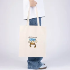 Pippi handlenett 38,5x42 cm Pippi opp-ned beige