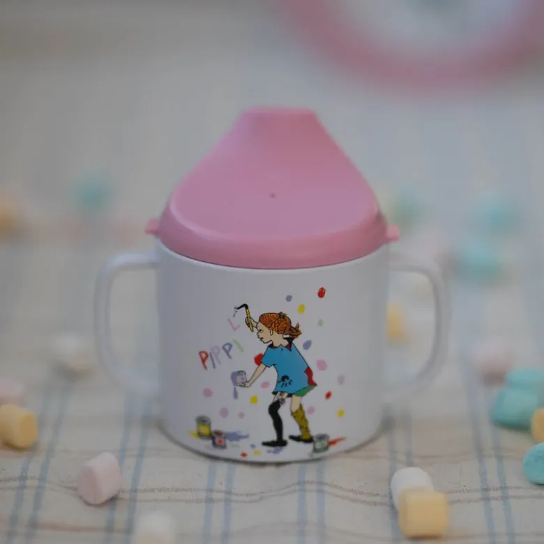 Pippi Langstrømpe tutekopp 18 cl Bursdag hvit