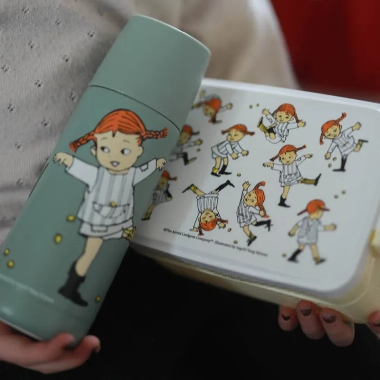 Pippi matboks 18,5x12 cm sirkus gul