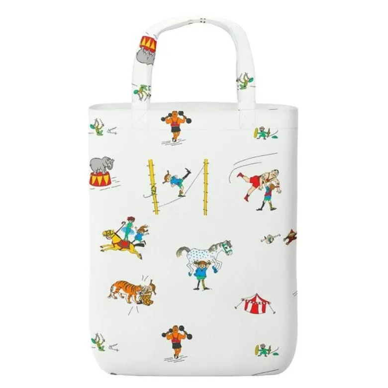 Pippi på cirkus handlenett hvit