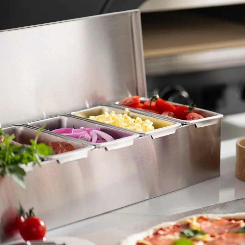Pizza Angels toppingboks 2L børstet stål