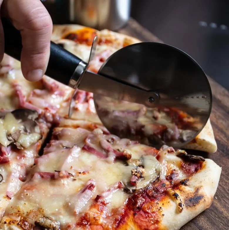 Pizzasett 3 deler svart/rustfri