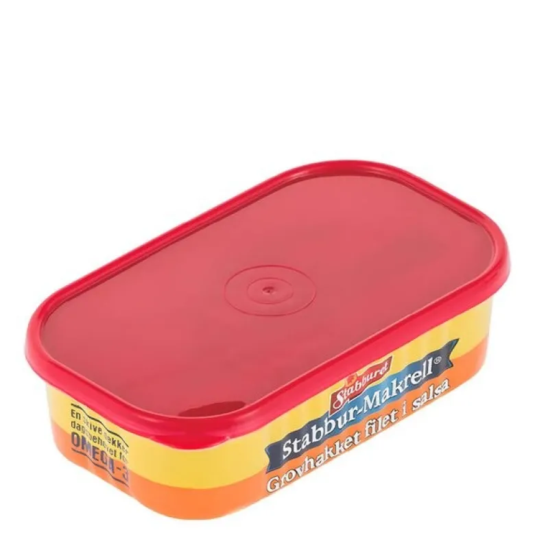 Plastlokk liten makrellboks 2 stk rød
