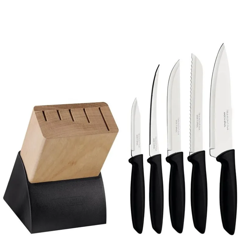 Plenus knivblokk 5 deler svart