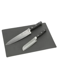 Pluton knivsett 2 deler stål/svart