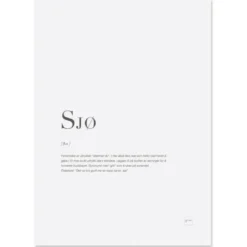 Poster Sjø 30x40 cm hvit
