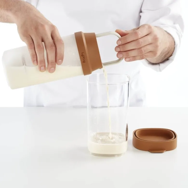Produksjonsbeholder for plantebasert drikke 1 L terrakotta/klar