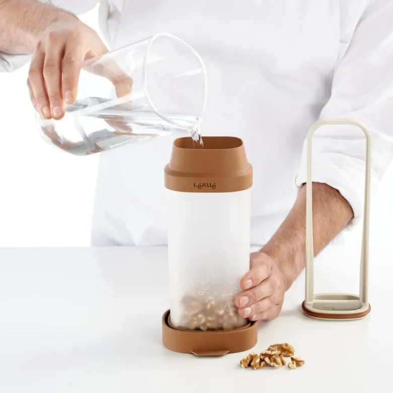 Produksjonsbeholder for plantebasert drikke 1 L terrakotta/klar