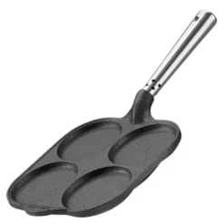 Professional egg-og bilinipanne med rustfritt stål håndtak 20 cm støpejern