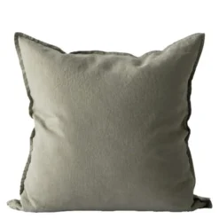 Putetrekk lin 50x50 cm olive