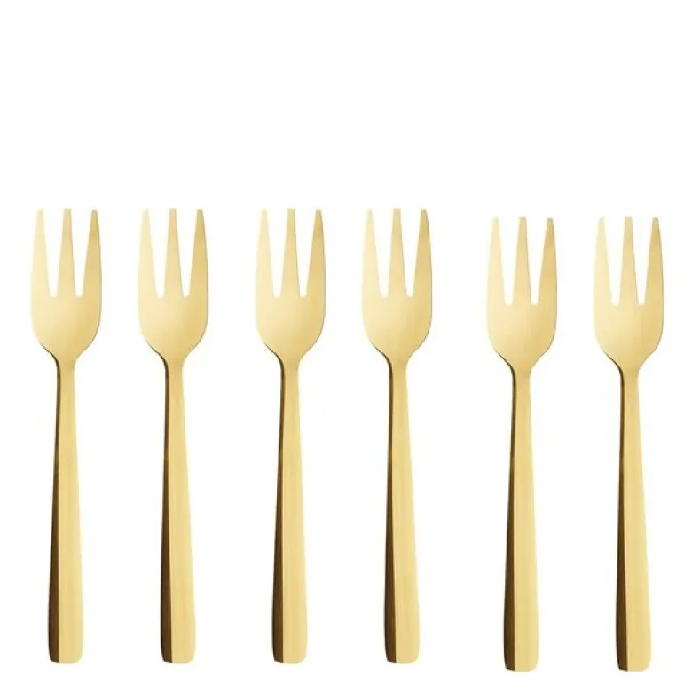 RAW kakegaffel 6 stk gull