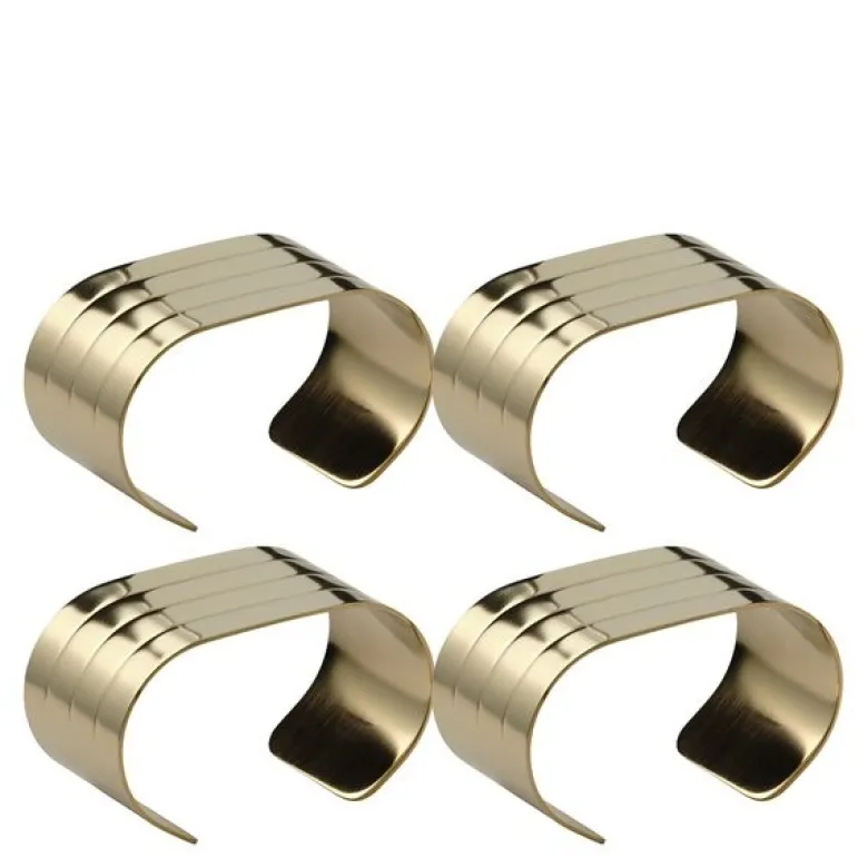 RAW serviettring 4 stk champagne gold
