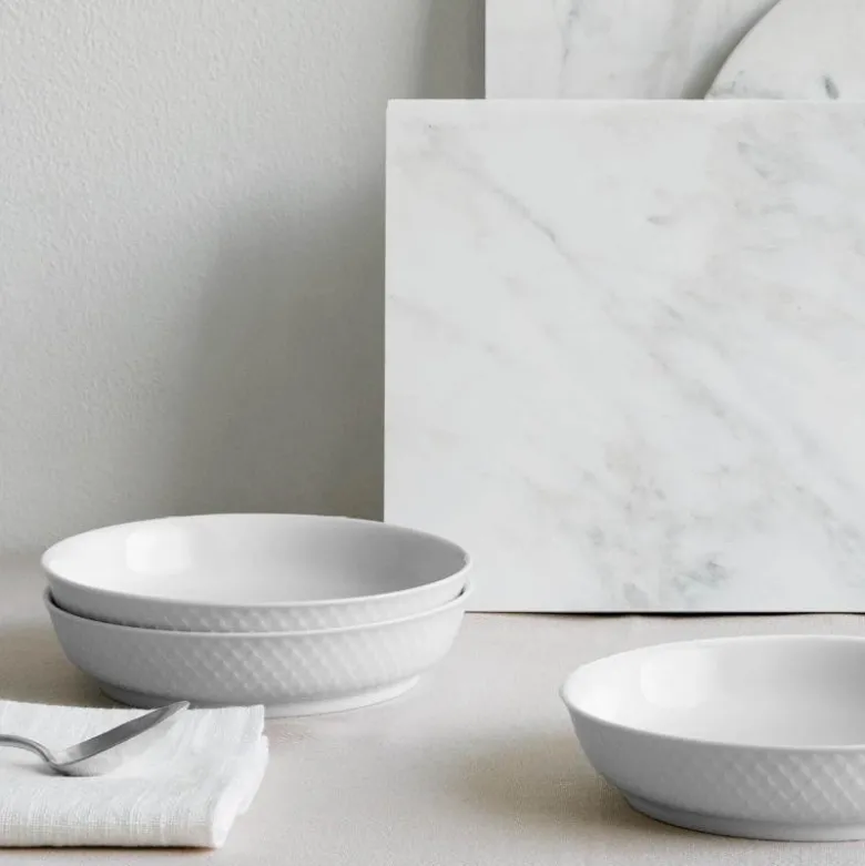 Rhombe desserttallerken 16 cm hvit