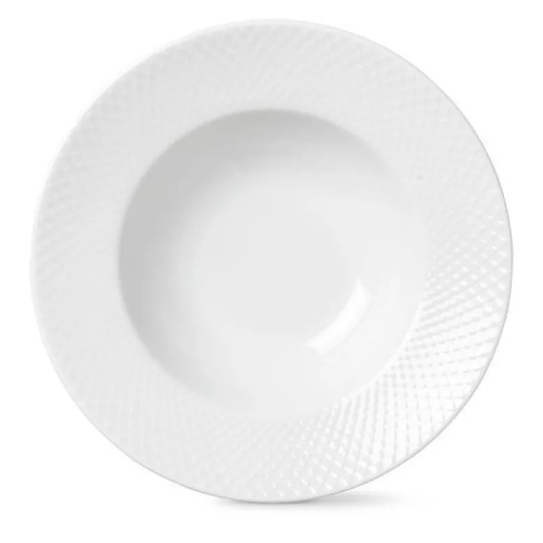 Rhombe dyp tallerken 24,5 cm hvit