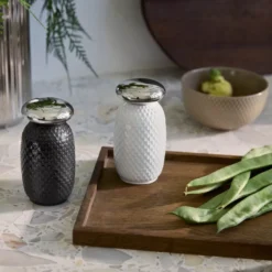 Rhombe Salt- og peppersett 13 cm white/slate