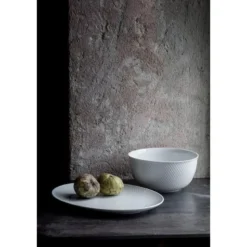 Rhombe serveringsskål 22 cm hvit