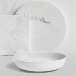 Rhombe serveringsskål 28 cm hvit