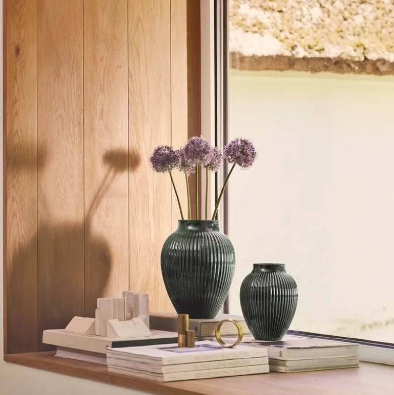 Ripple vase 27 cm dark green
