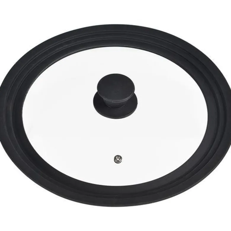 Rix grytelokk 28-32 cm svart/glass